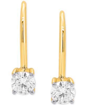 Lab Grown Diamond Leverback Earrings (1/2 ct. t.w.) in Sterling Silver or  14K Gold-Plated Sterling Silver