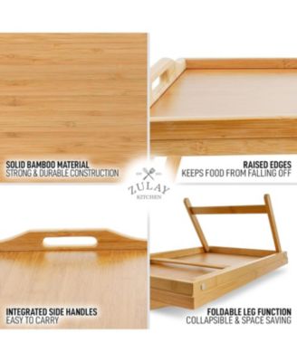 Bamboo Breakfast in Bed Tray Table with Folding Legs