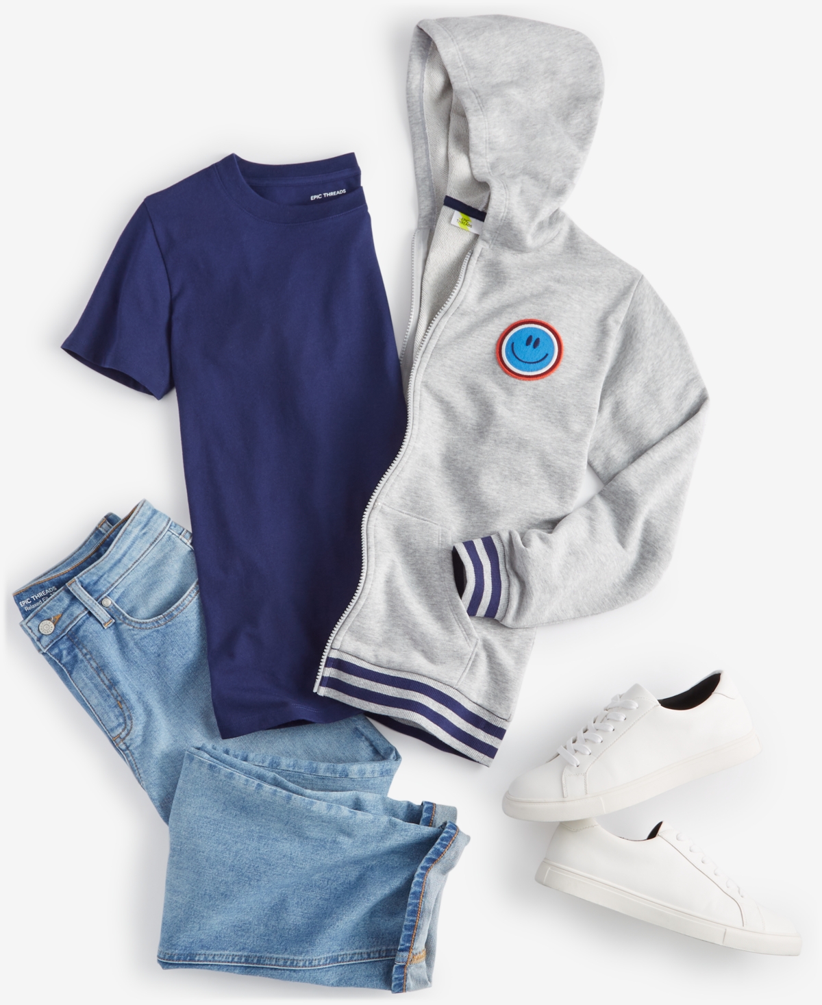 Epic Threads Little and Big Boys Happy Day Zip-Up Hoodie, Created for Macy's