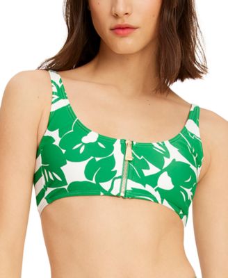 kate spade new york - Women's Printed Zip-Front Bikini Top