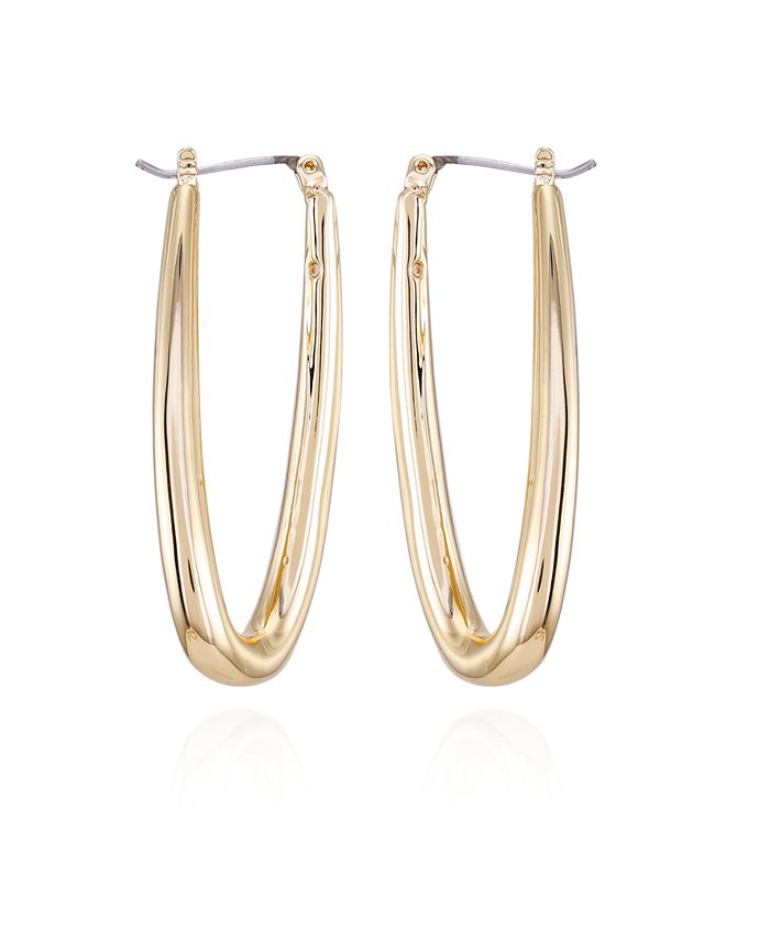 Vince Camuto Gold-Tone Oval Hoop Earrings - Macy's