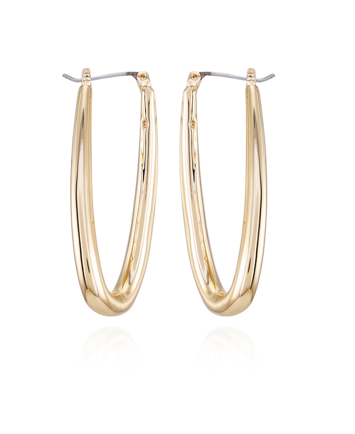 Gold-Tone Oval Hoop Earrings - Gold