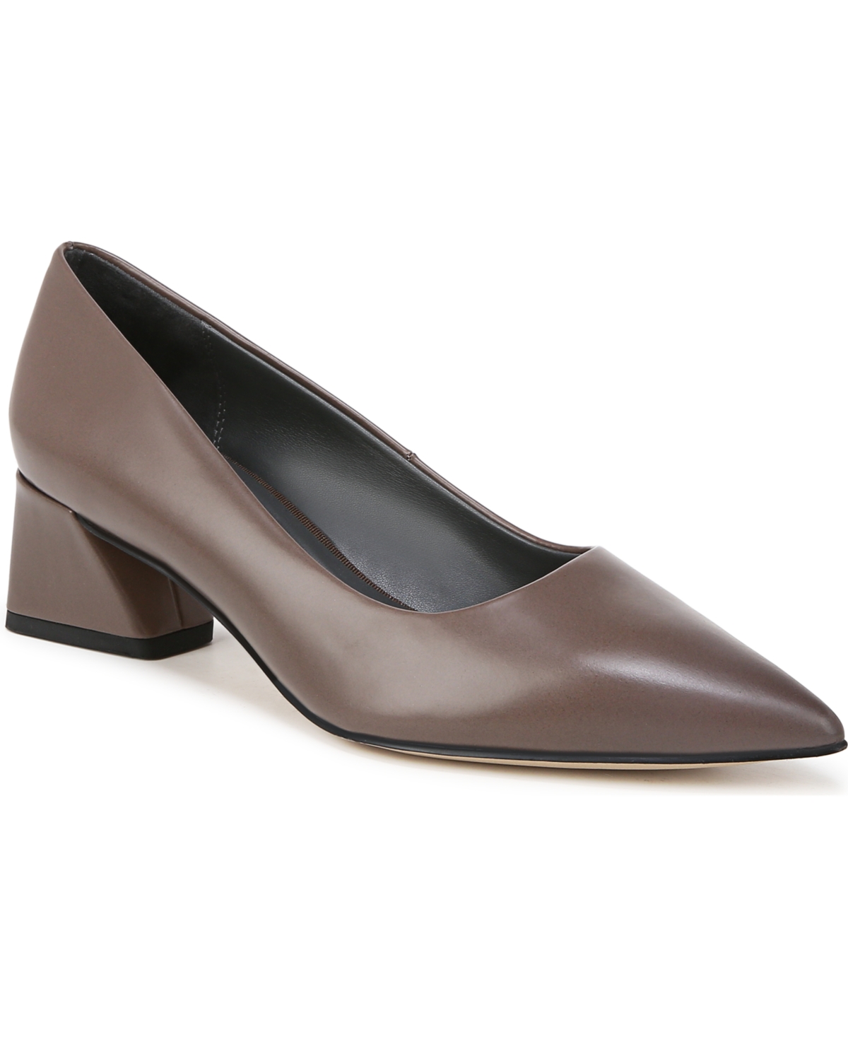 Franco Sarto Women's Racer-pump Pointed Toe Block Heel Pumps In Truffle Brown Leather