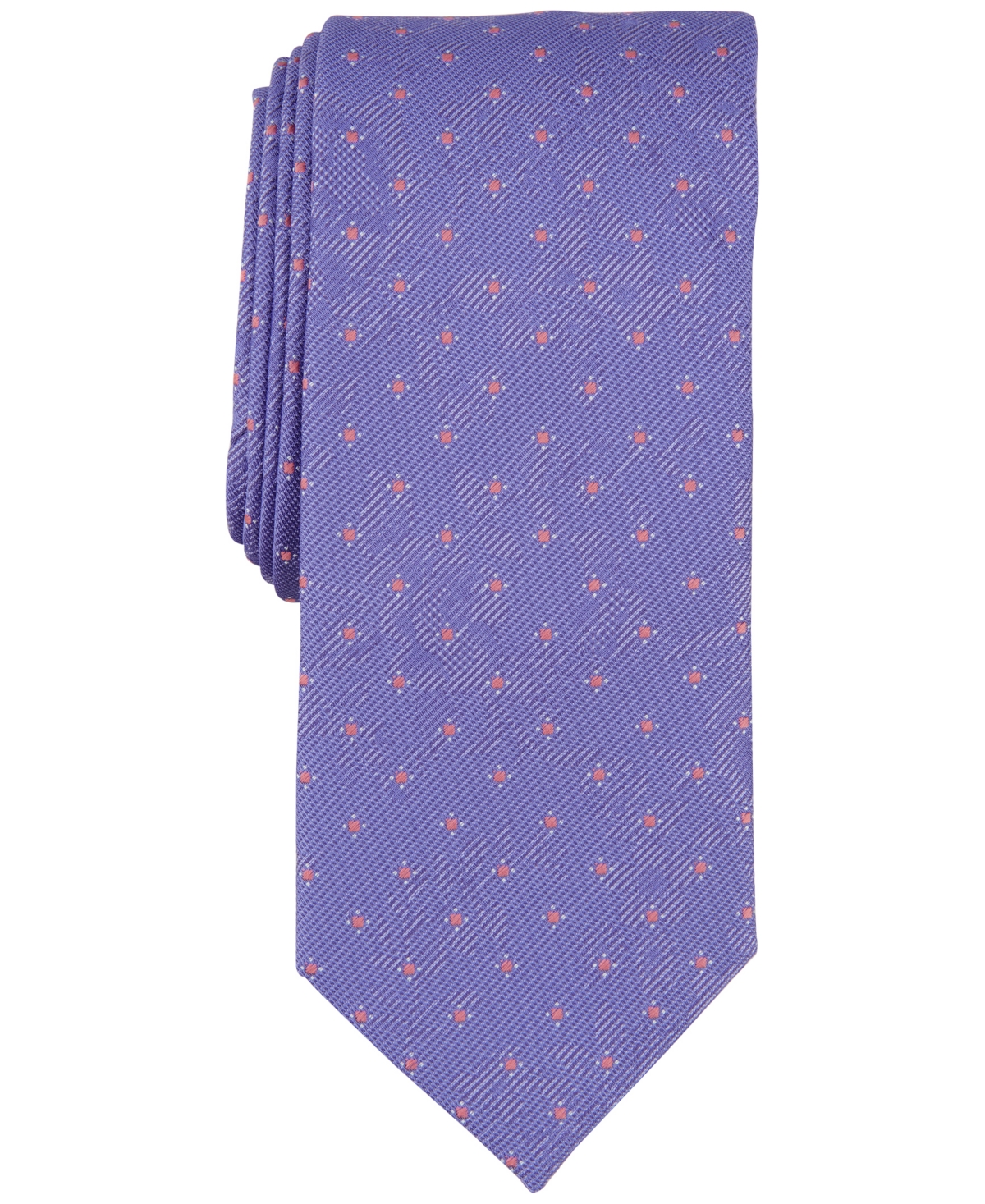 Shop Tallia Men's Sheldon Mini-square Tie In Purple