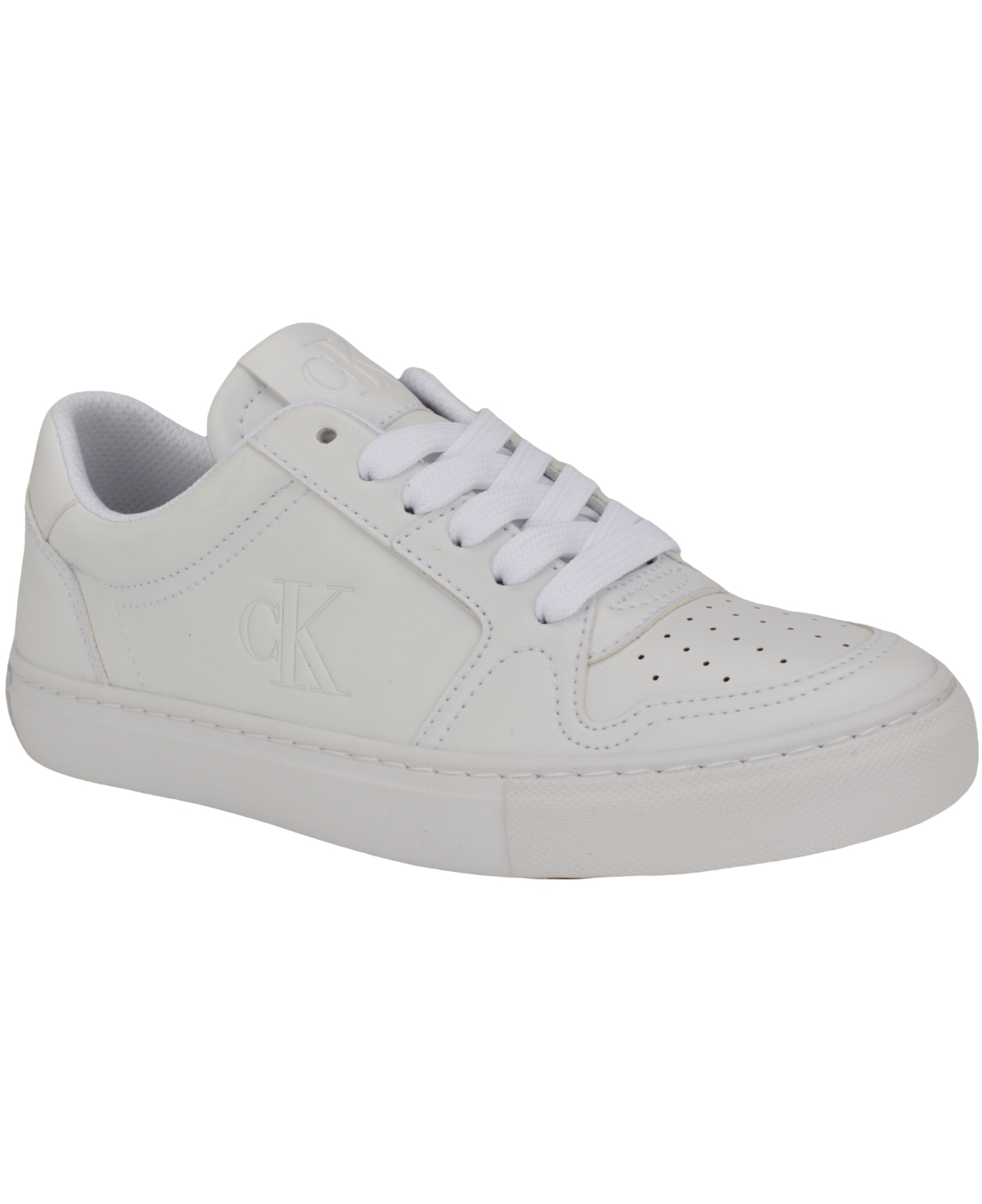 Calvin Klein Women's Corha Casual Round Toe Lace-up Sneakers In White