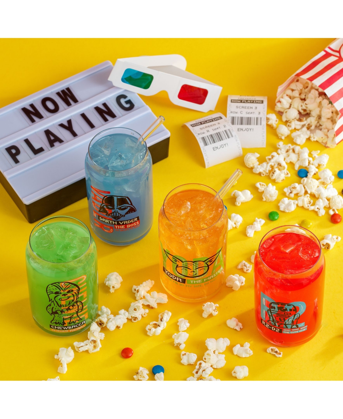 Joyjolt Star Wars Now Playing Tumbler Glasses In Clear