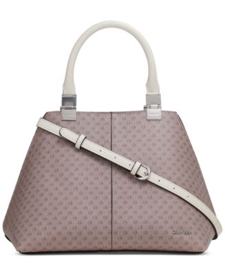 Calvin Klein Granite Signature Convertible Satchel with Magnetic 