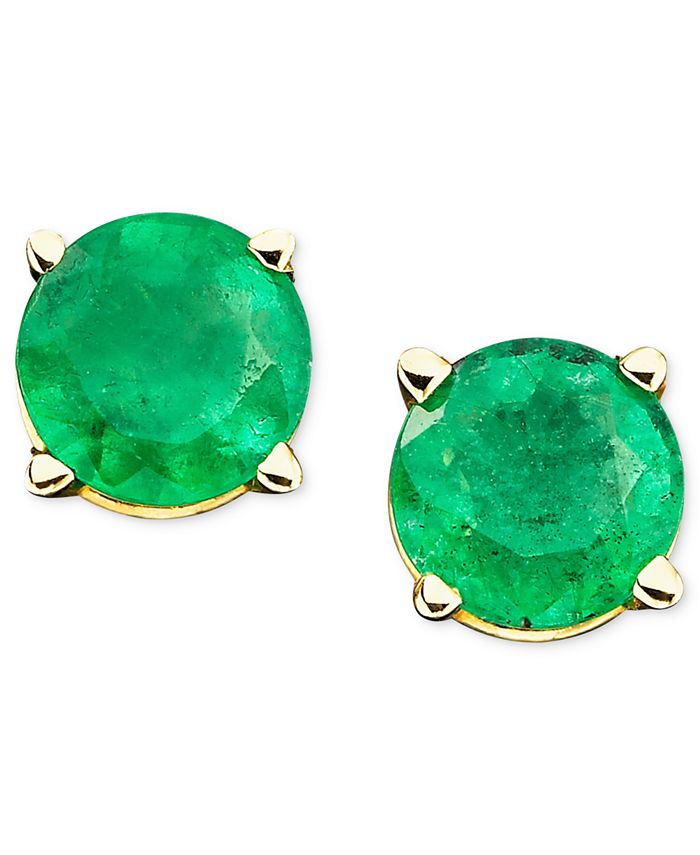 Macy's Emerald Stud Earrings in 14k Gold (1 ct. t.w.) - Macy's
