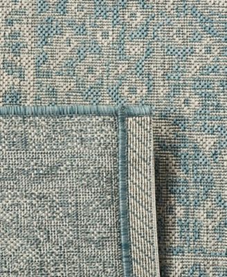 Courtyard CY8751 Light Gray and Aqua 8' x 11' Sisal Weave Outdoor Area Rug