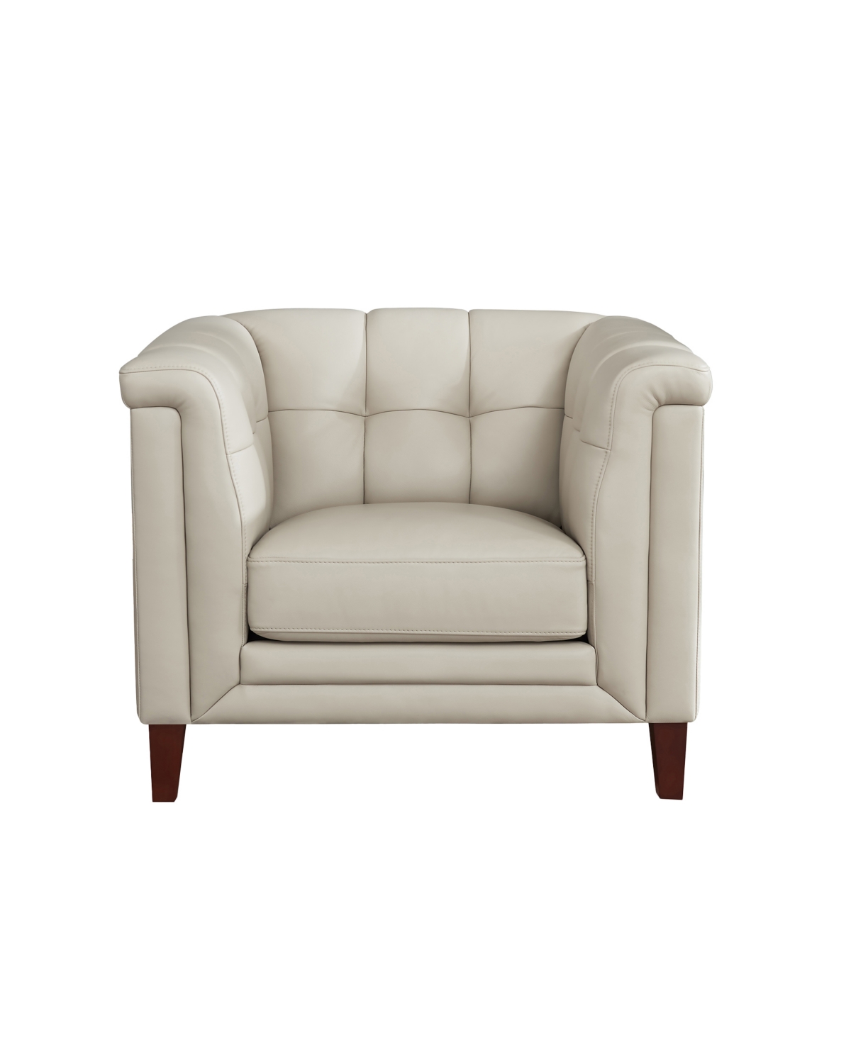Hydeline Arvo 38" Top Grain Leather Chair In Vanilla White