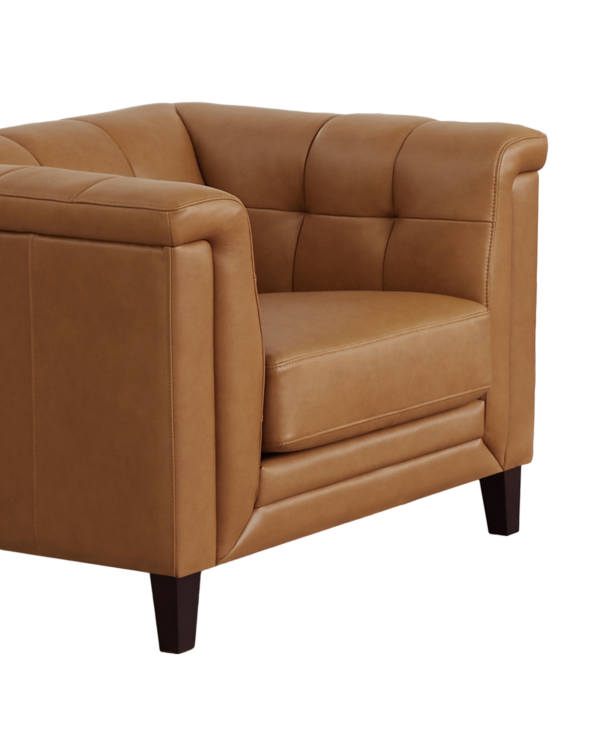 Hydeline Arvo 38" Top Grain Leather Chair In Cognac Brown