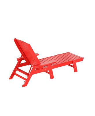 Adirondack Outdoor Chaise Lounge for Patio Garden Poolside (Set of 2)