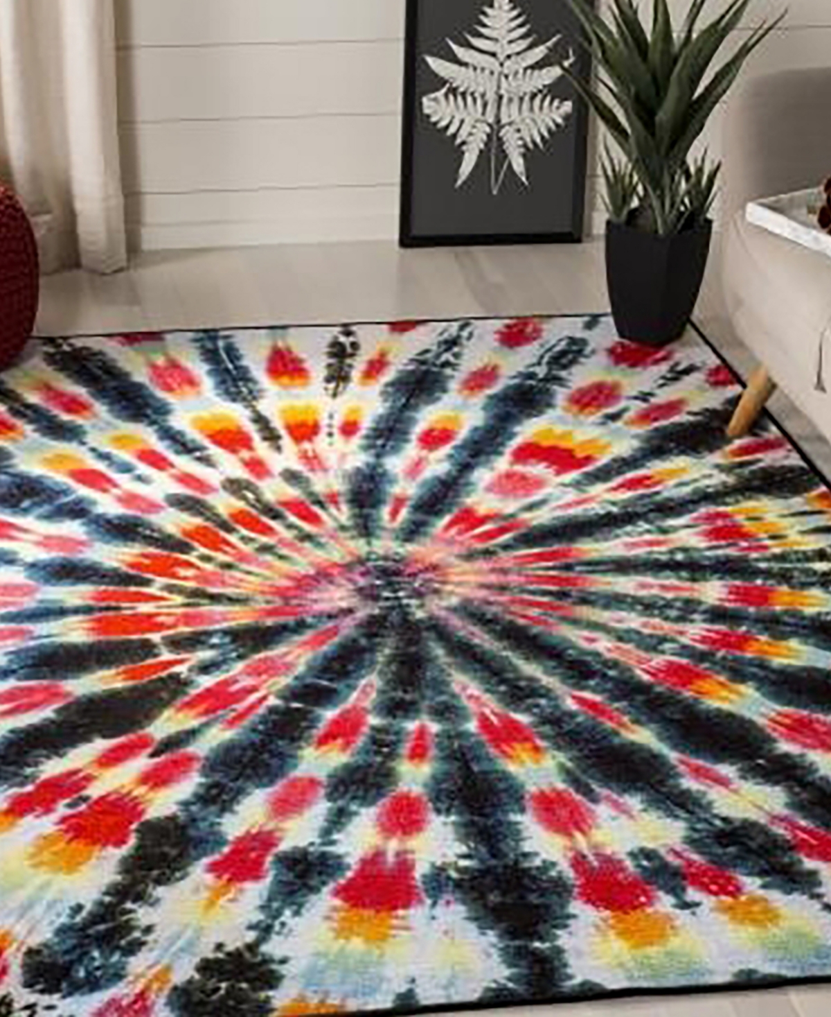 Safavieh Paint Brush PTB126and Coral Area Rug - Black