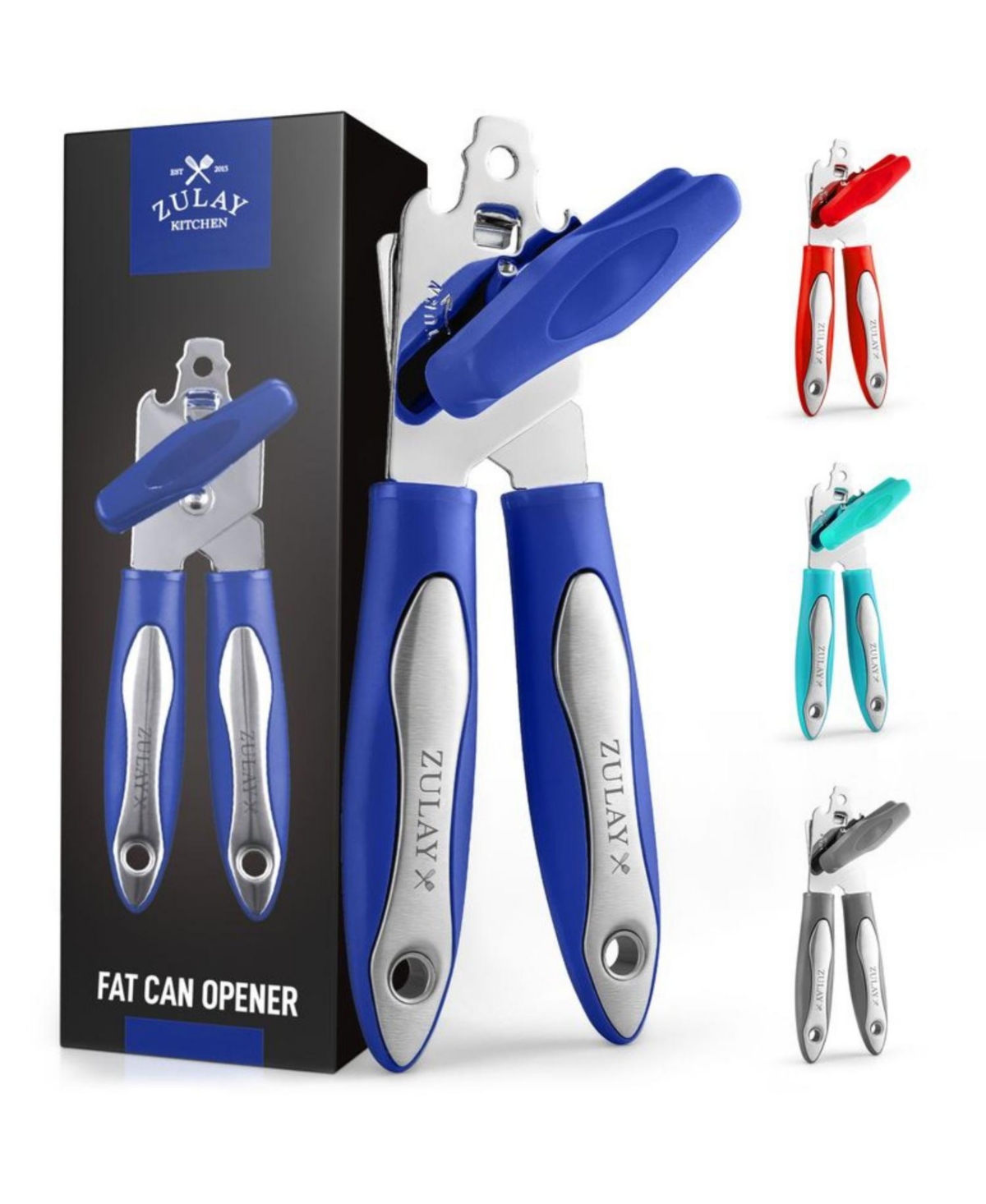 Zulay Kitchen Heavy Duty 2 in 1 Can Opener Wide Grip Smooth Edge Cut