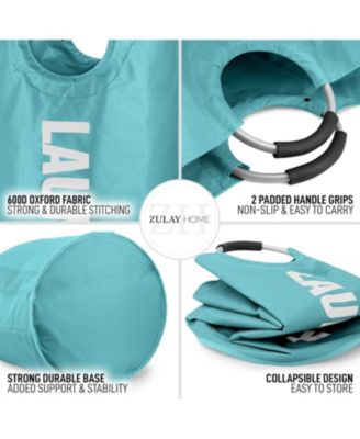 Heavy Duty Laundry Basket - Collapsible Non-Slip Padded With Handles