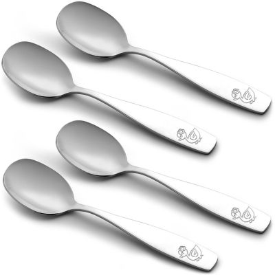 Kids and Toddler Cutlery Set Designed For Self Feeding - 4 Piece Spoon
