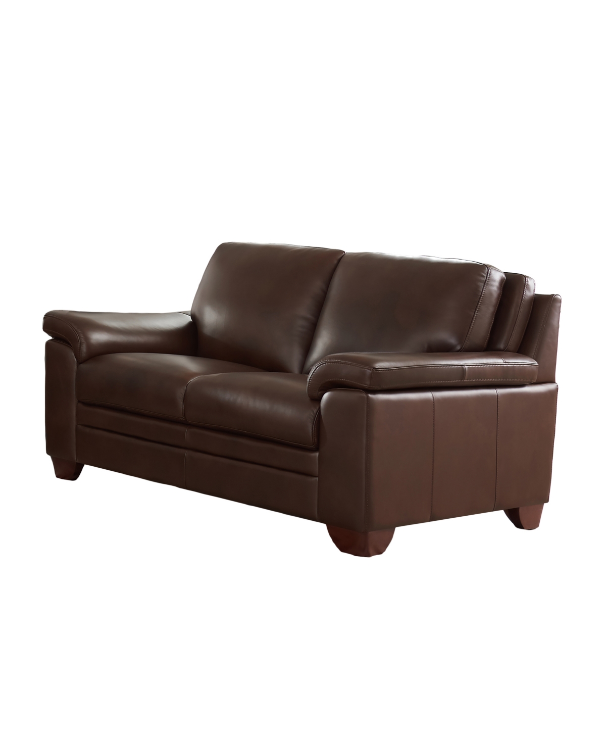 Hydeline Magnum 62" Top Grain Leather Loveseat In Chestnut Brown