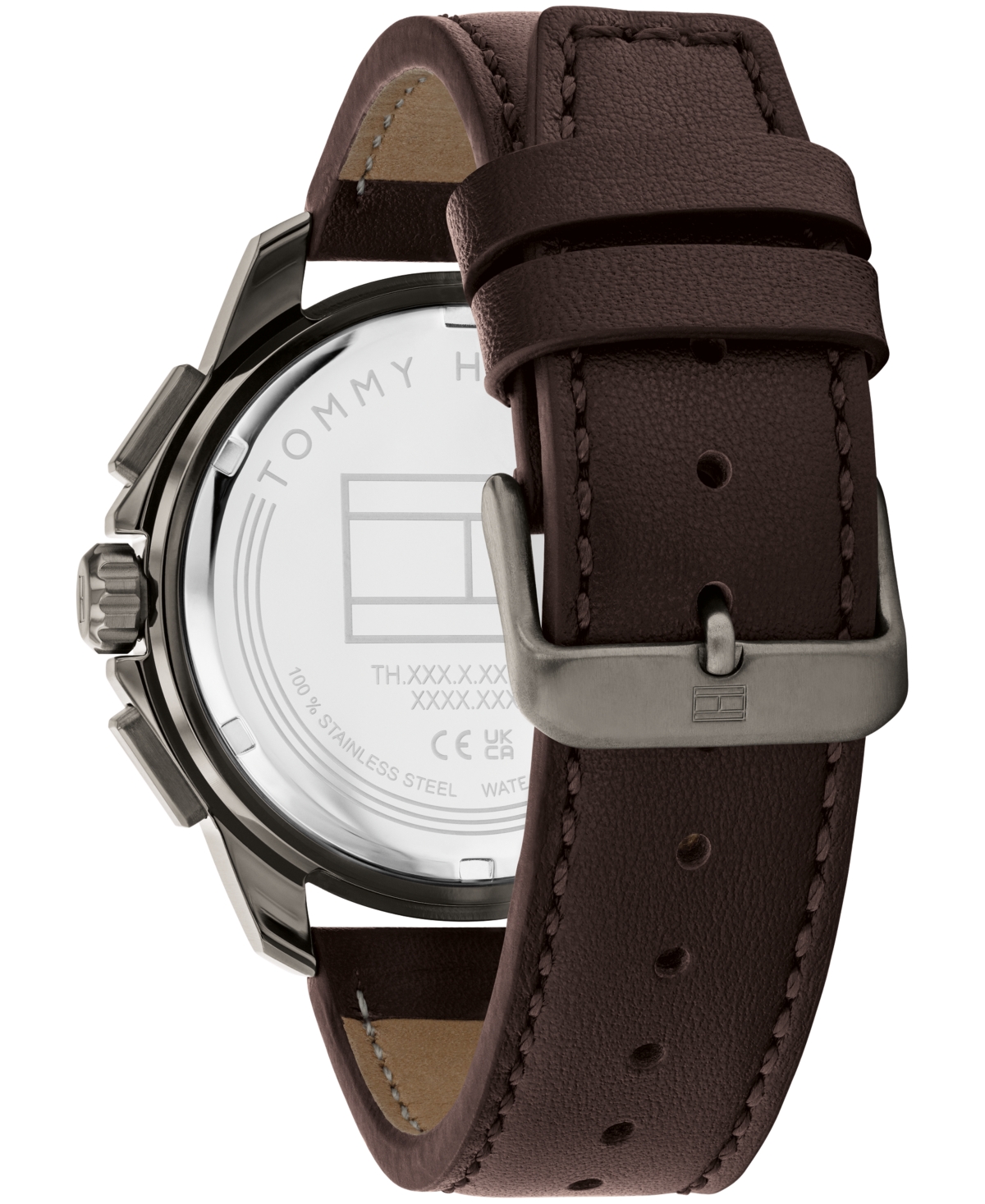 Shop Tommy Hilfiger Men's Quartz Brown Leather Watch 44mm In Grey