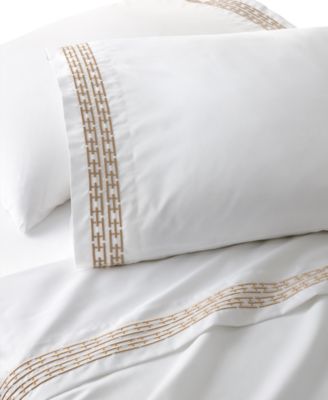 Chain Links Embroidered 500 Thread Count Pima Cotton Flat Sheet, King