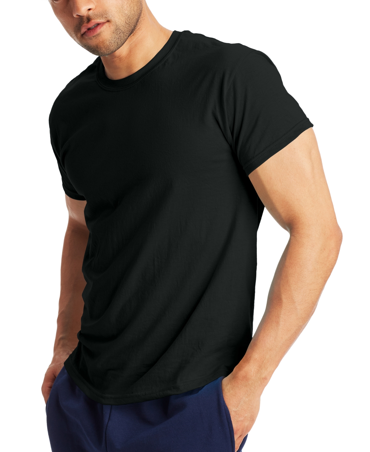 Hanes X-temp Men's Short Sleeve Crewneck T-shirt, 2-pack In Black