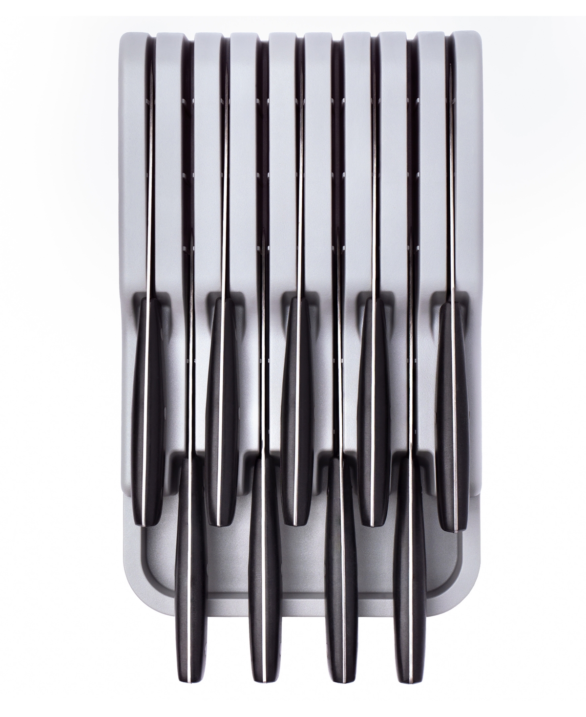 Cheer Collection Kitchen Drawer Knife Organizer In Grey