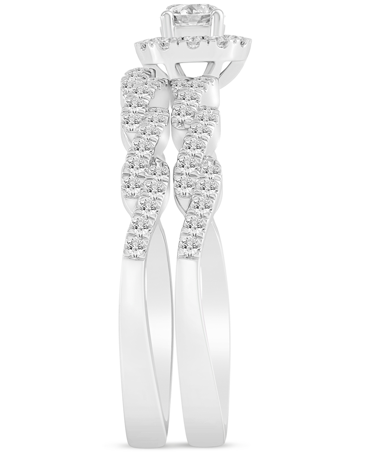 Diamond Halo Twist Bridal Set (1/2 ct. t.w.) in 14k- White Gold