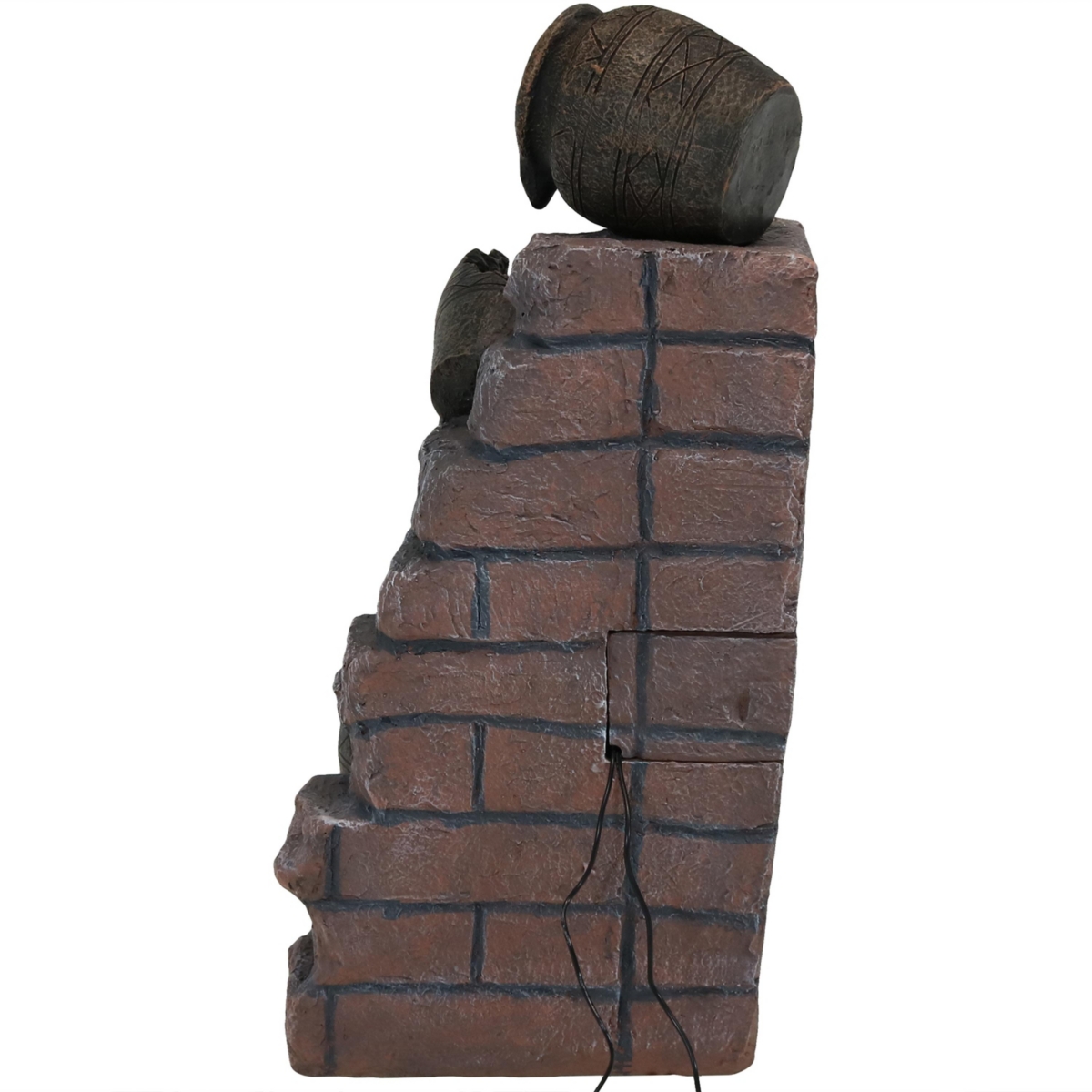Sunnydaze Decor Crumbling Bricks/Pots Solar Water Fountain with Battery -