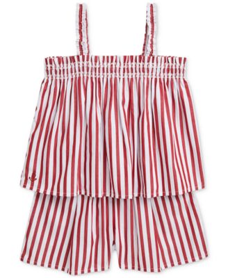 Polo Ralph Lauren - Toddler & Little Girls Striped Cotton Poplin Top & Short Set