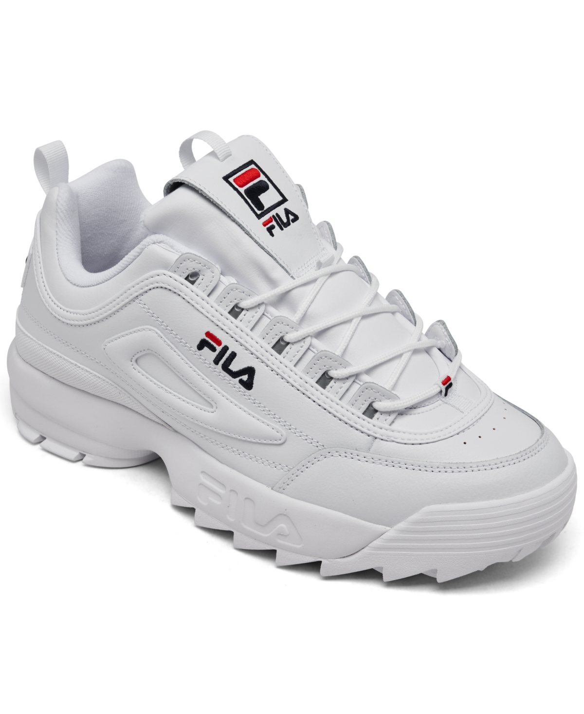 Men's Disruptor Ii Casual Athletic Sneakers from Finish Line - WHITE/FILA NAVY/FILA RED