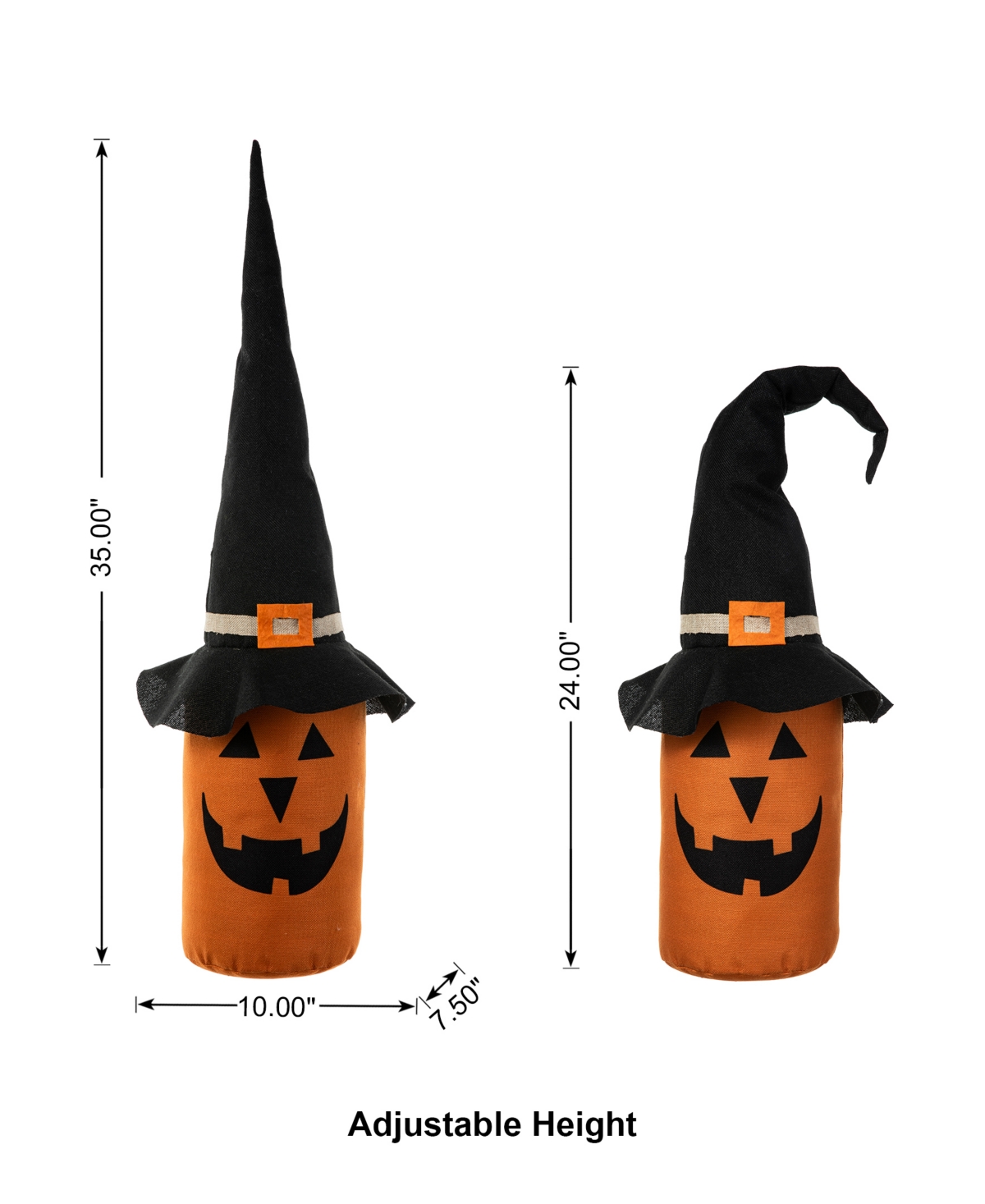 Glitzhome 24"H Halloween Linen Jack-o-Lantern Doorstop Porch Decor