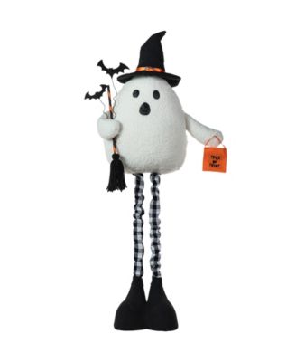 38"H Lighted Halloween Fabric Ghost Standing Decor, With Telescoping Legs and Timer