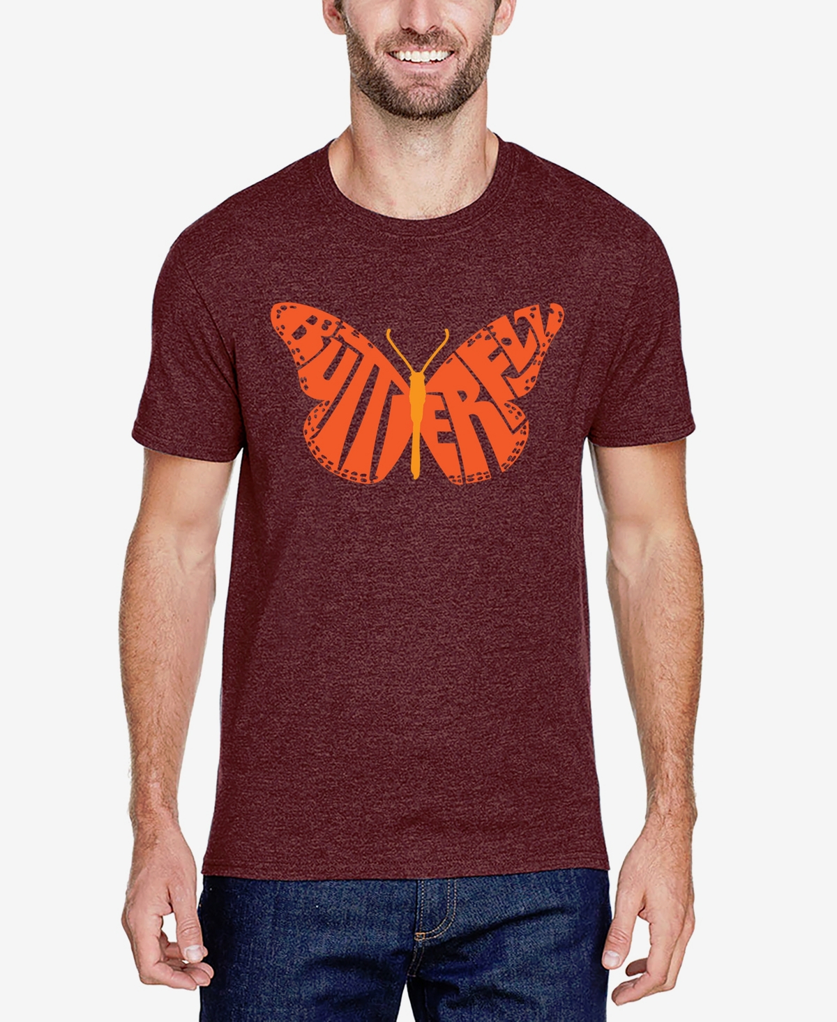 Butterfly - Men's Premium Blend Word Art T-Shirt - Burgundy