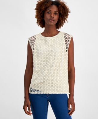 Jones New York - Women's Lafayette Lace Extended-Shoulder Top