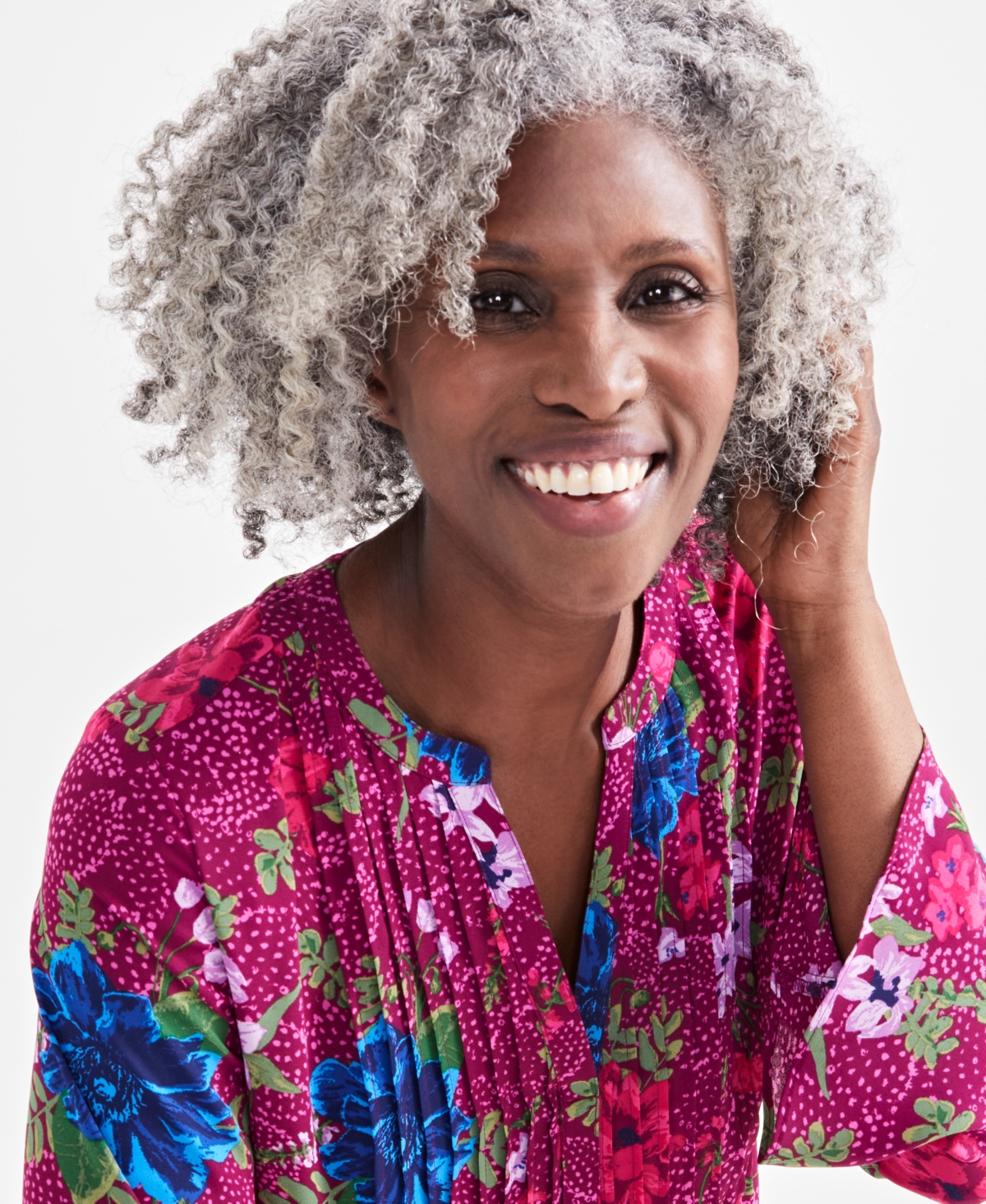 Style & Co Petite Floral-Print Pintucked Top, Created for Macy's