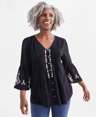 トップス Orgue Flower embroidery blouse(Black) 27707170_fpx.tif?$filterlrg$&