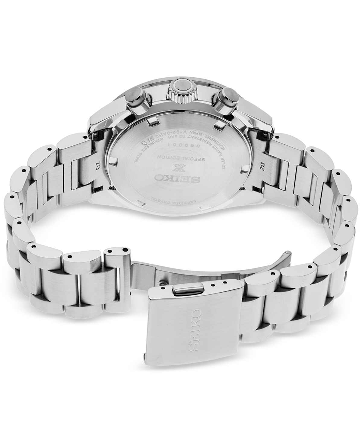 Seiko Men's Chronograph Prospex Speedtimer Solar U.s. Special Edition Stainless Steel Bracelet Watch 41mm In Silver