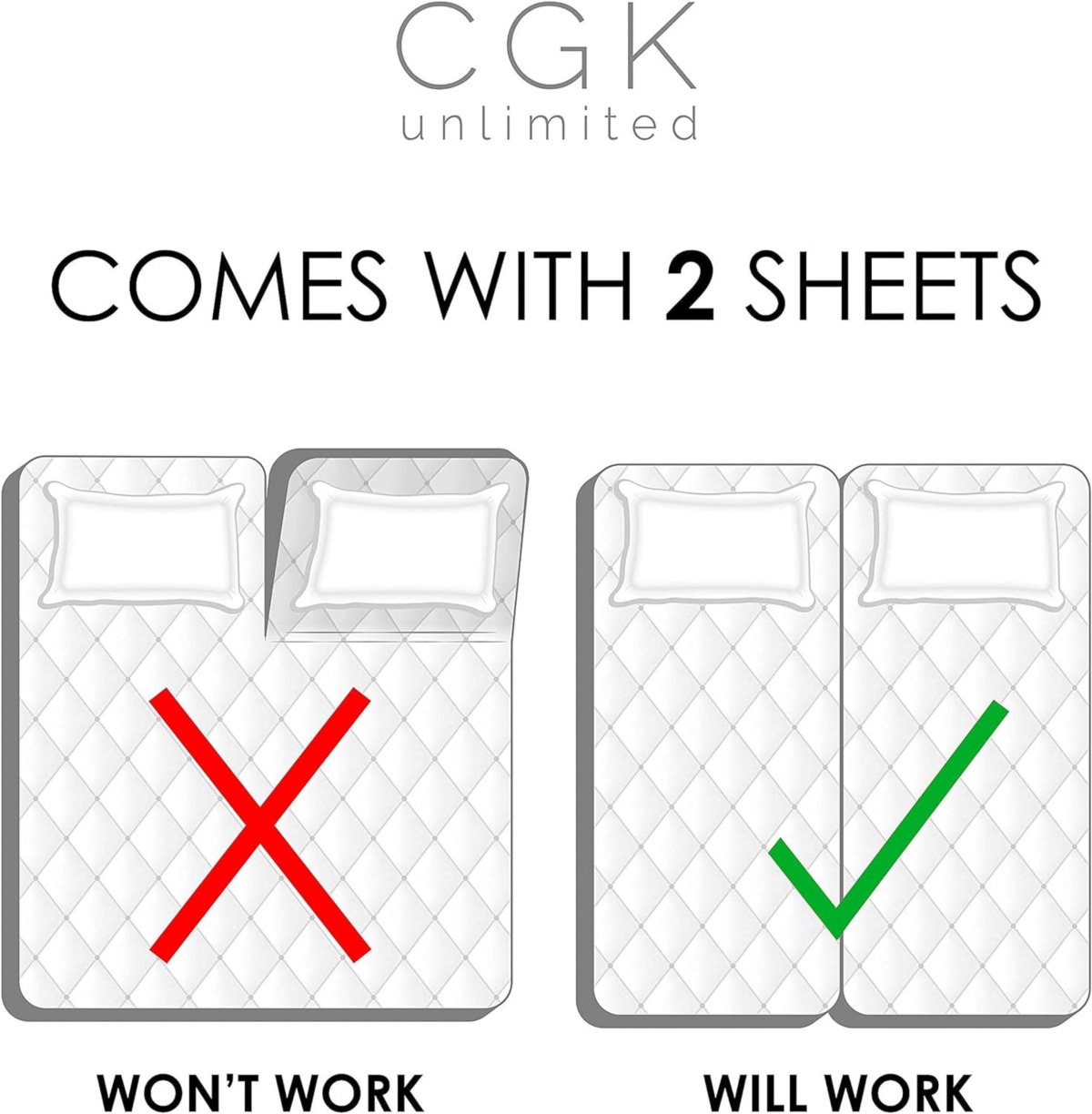 Cgk Unlimited Deep Pocket 14 - 16 Inch Microfiber Fitted Sheet -