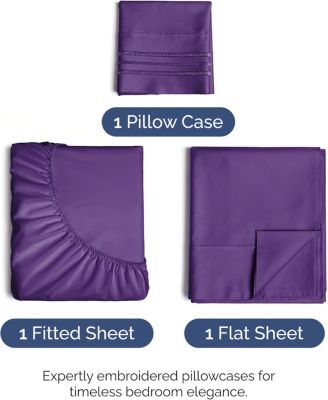 Deep Pocket Microfiber 3 Piece Sheet Set, Twin Extra Long