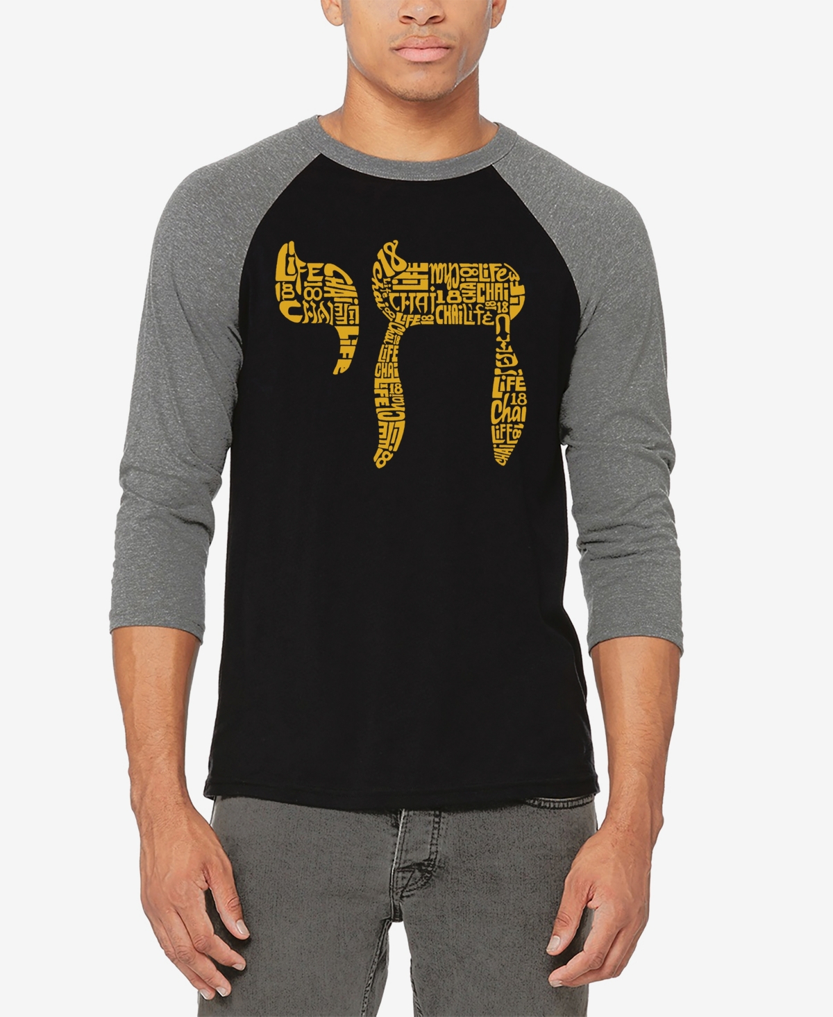La Pop Art Chai - Men's Raglan Baseball Word Art T-Shirt