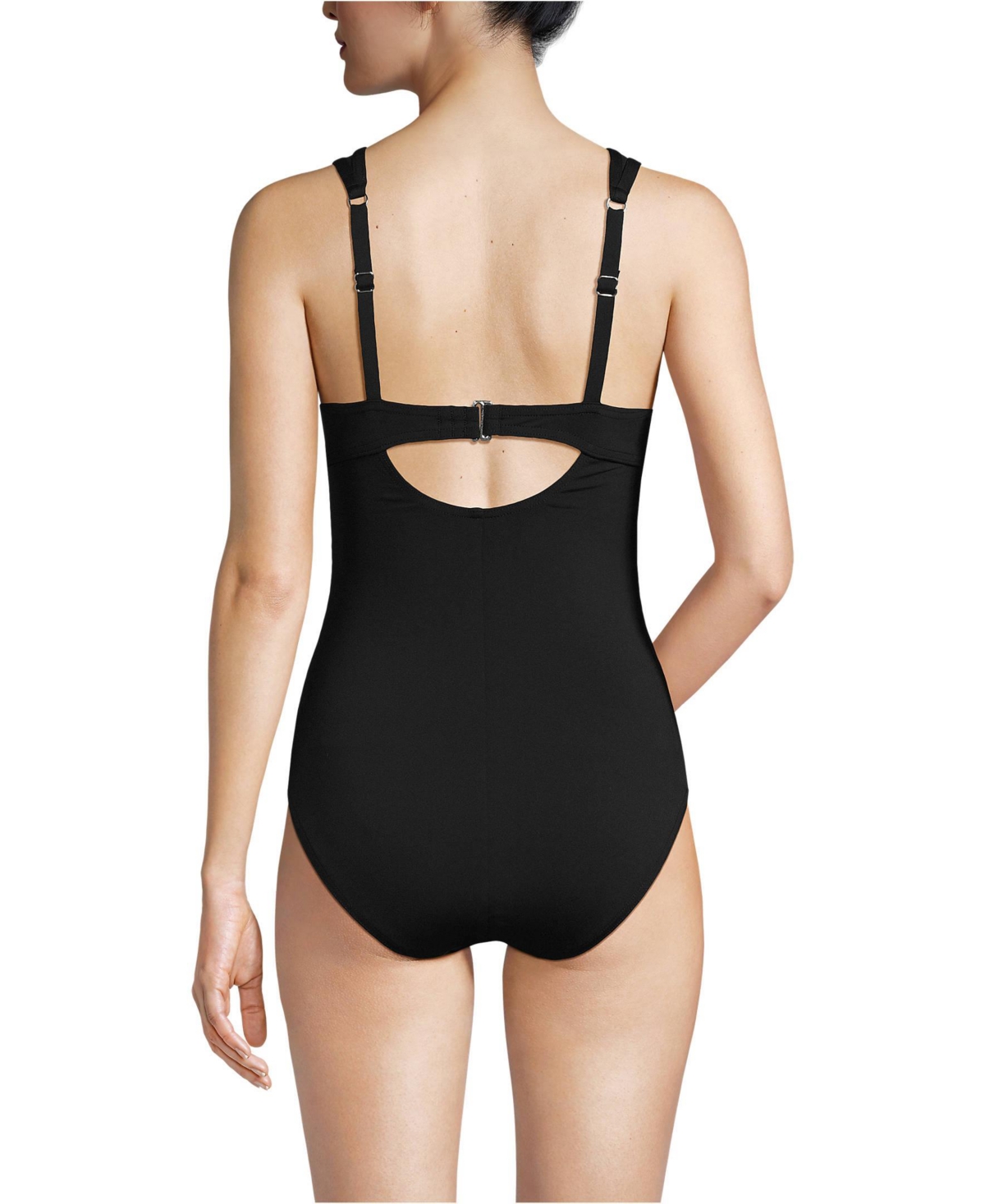 Lands' End Women's Chlorine Resistant Smoothing Control Mesh High Neck One Piece Swimsuit