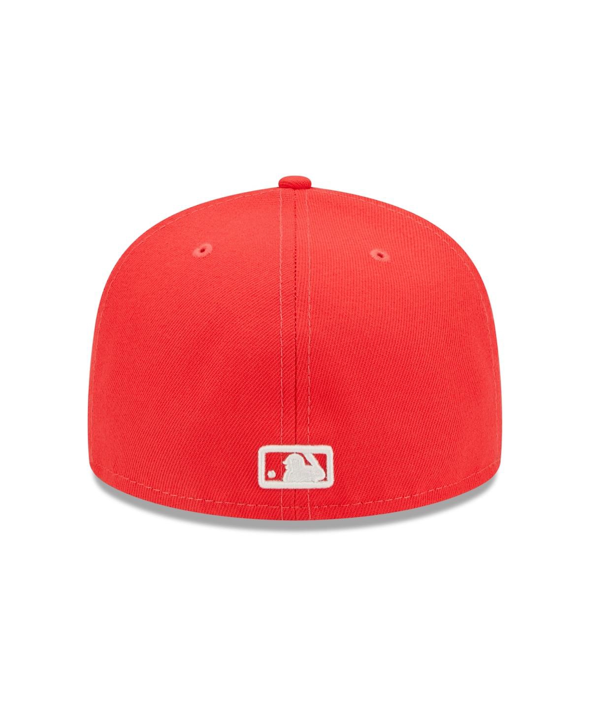 Shop New Era Men's Red San Francisco Giants Lava Highlighter Logo 59fifty Fitted Hat