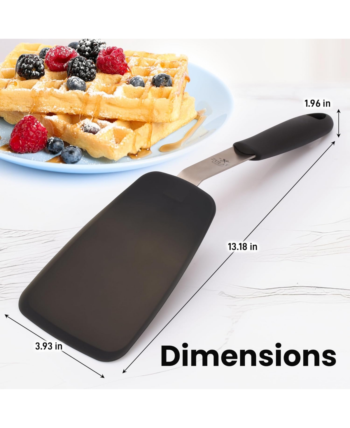 Zulay Kitchen 13 Inch Flexible Silicone Spatula - Heat Resistant Up To 600F Rubber Spatula