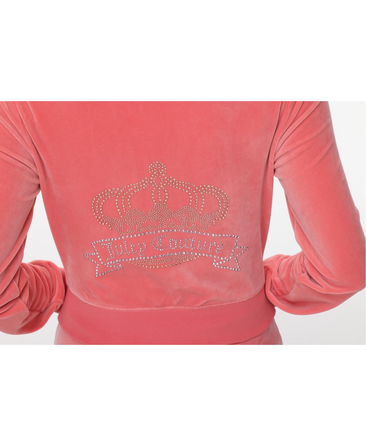 Juicy Couture Women's Solid Classic Juicy Hoodie With Crown Hotfix