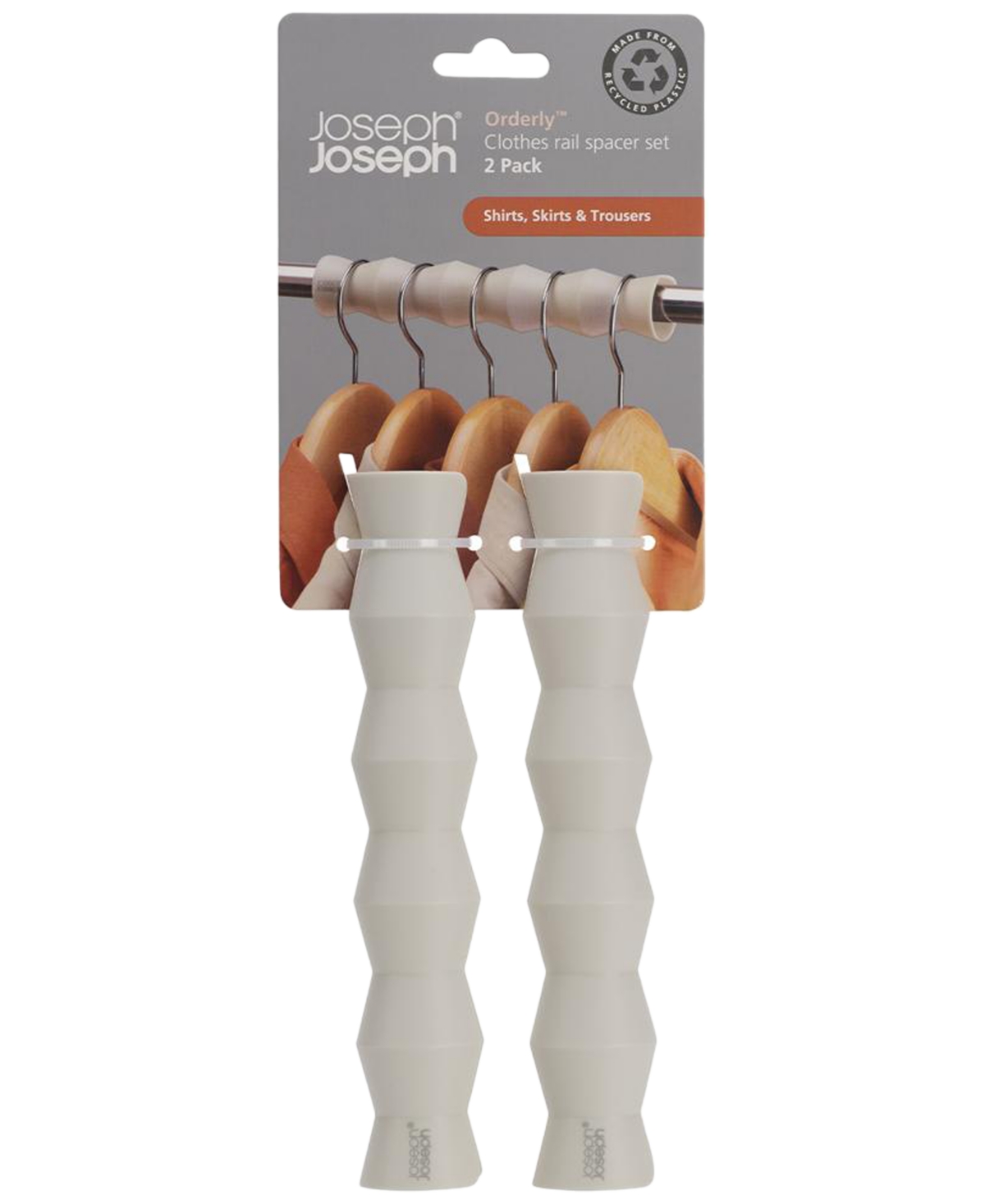 Joseph Joseph 2-pk. Orderly Clothes Rail Spacers For Shirts, Skirts And Trousers In White