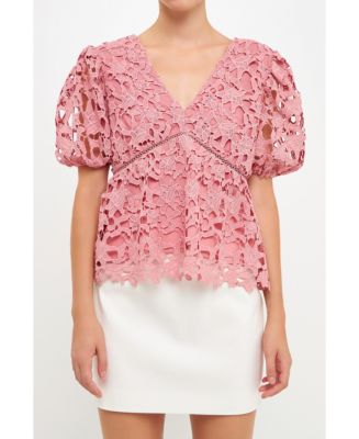 Set of 6 Rose Charm Lace Top (S,M,L)