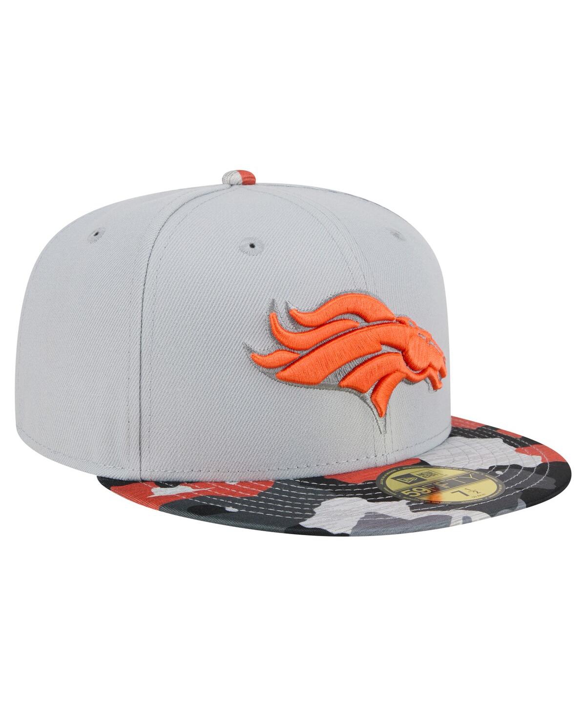 Shop New Era Men's Gray Denver Broncos Active Camo 59fifty Fitted Hat In Gray Camo