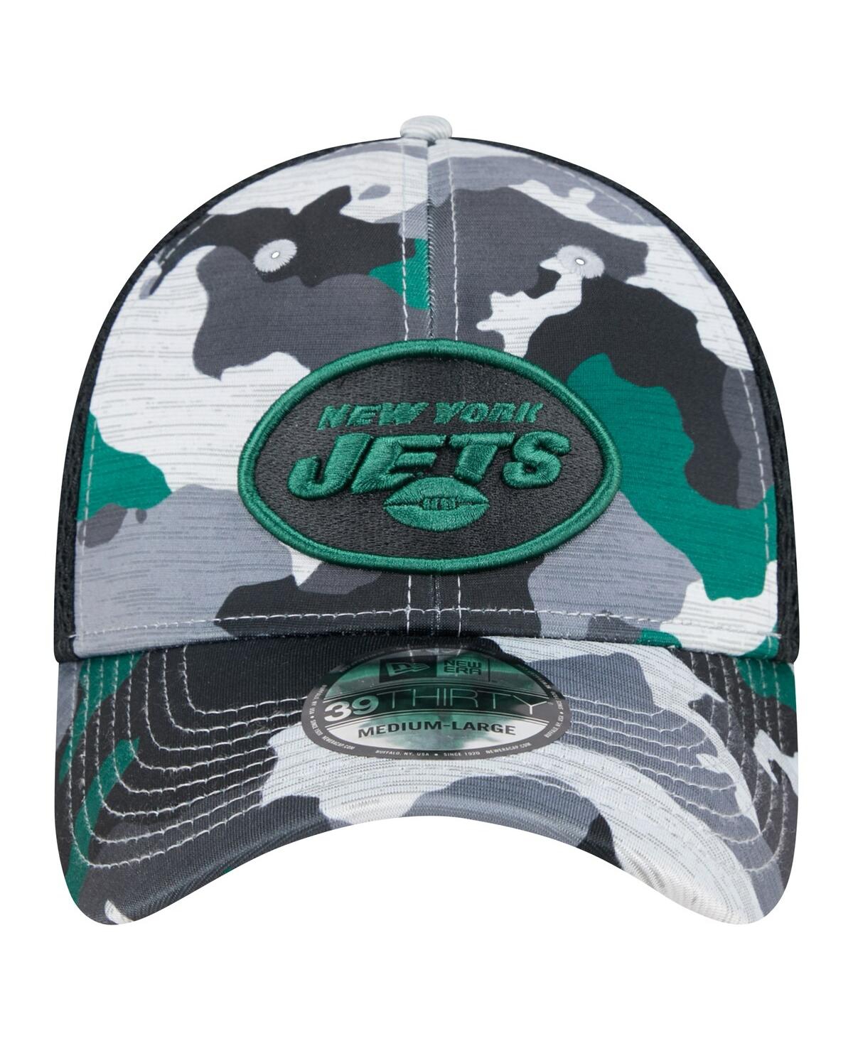 Shop New Era Men's Camo/black New York Jets Active 39thirty Flex Hat In Camo Black