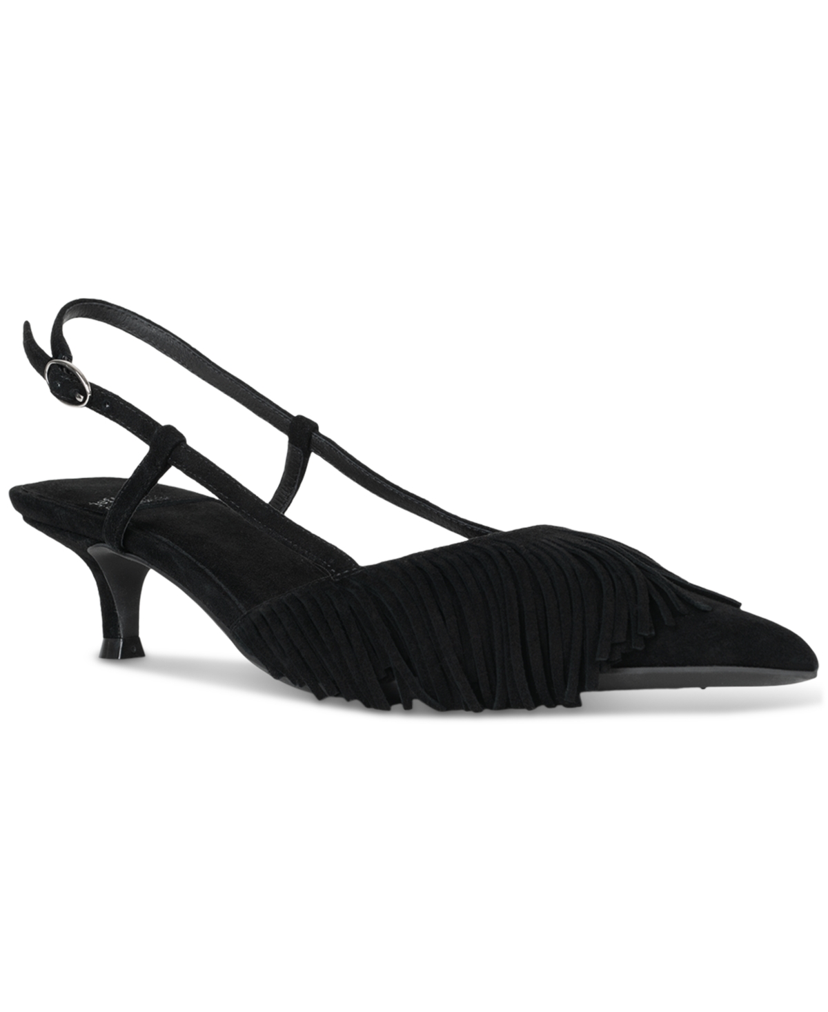 Jeffrey Campbell Lasso Fringed Kitten-Heel Slingback Pumps