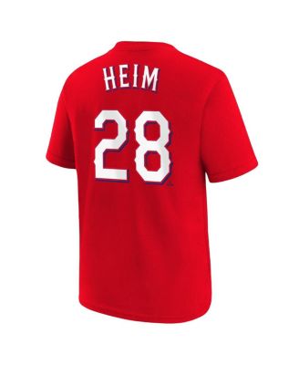 Youth Jonah Heim Red Texas Rangers Name Number T-Shirt