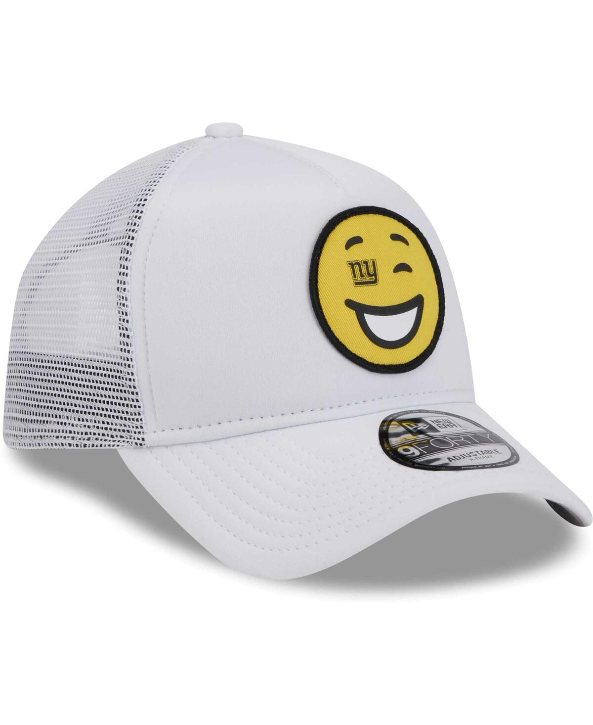 Shop New Era Men's White New York Giants Happy A-frame Trucker 9forty Snapback Hat